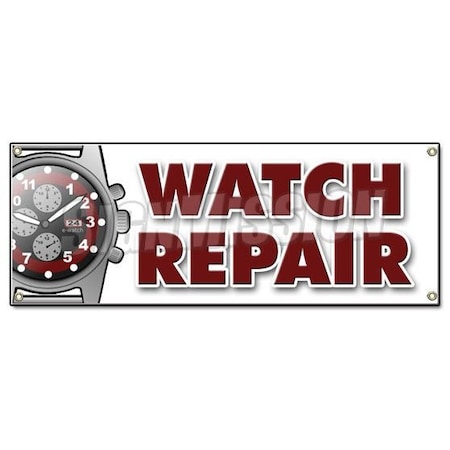 Signmission WATCH REPAIR BANNER SIGN batteries batterys jewelry gems bands appraisals sales B-Watch Repair